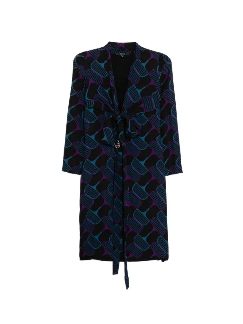 Gucci Pre-Owned Horsebit-print tie-waist dress Black CSVM9287