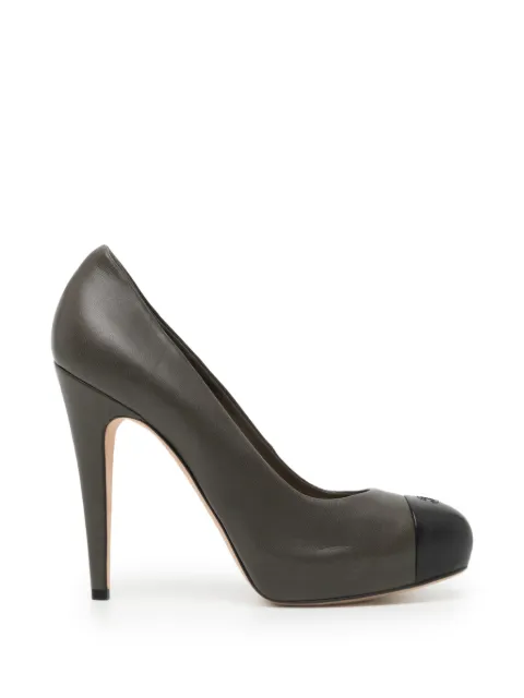 CHANEL Pre-Owned 80mm cap-toe pumps Grey CSVM9309