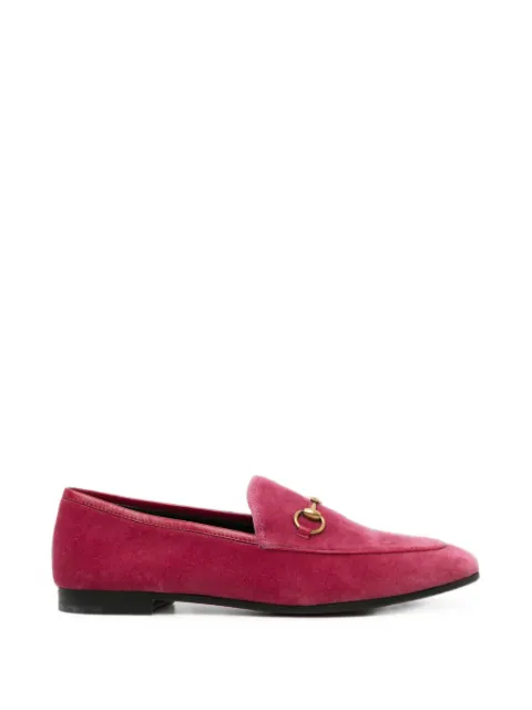 Gucci Pre-Owned Jordaan Horsebit velvet loafers Pink CSVM9313