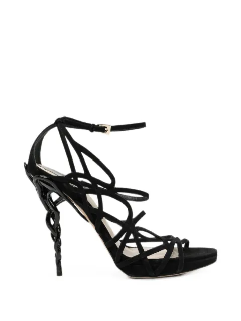 Christian Dior Pre-Owned 120mm strappy cage sandals Black CSVM9312