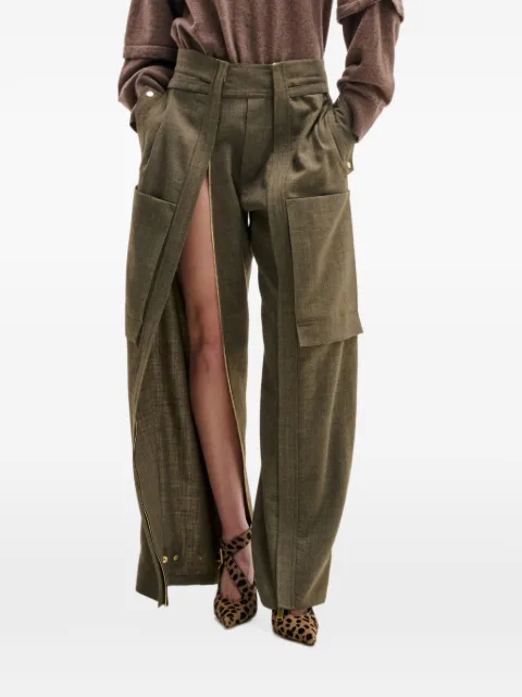 DARKPARK Adriana zip-detail trousers Green WTR102FAW66