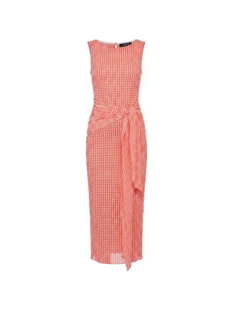 Toccin Wylie boat-neck tie-front day dress Red TU6310D149