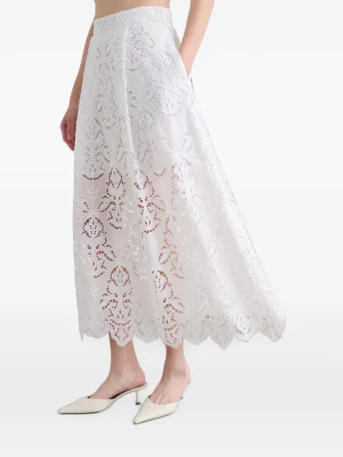Toccin Stacy guipure-lace scalloped skirt White TU6837S054