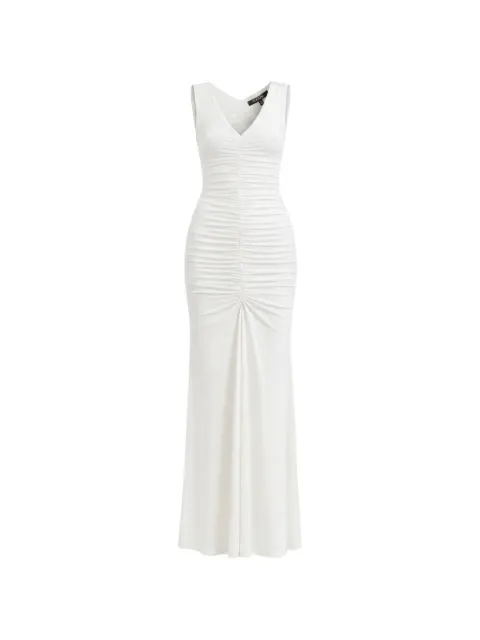 Toccin Inez ruched V-neck dress White TU6713D160