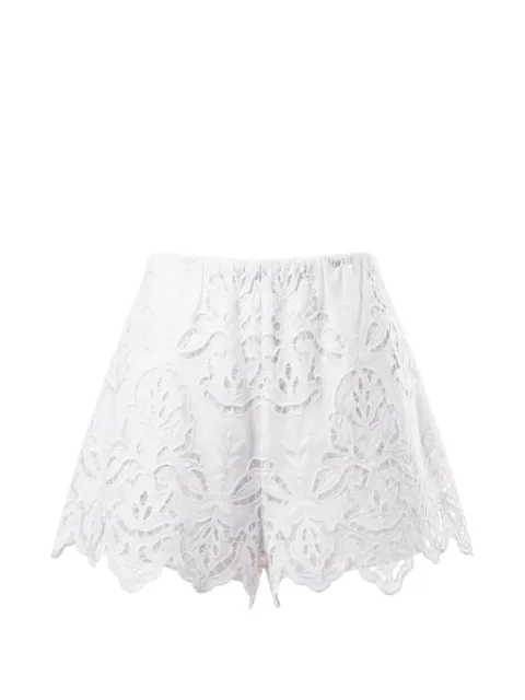 Toccin Pavlina guipure-lace scalloped-edge shorts White TU6837P056