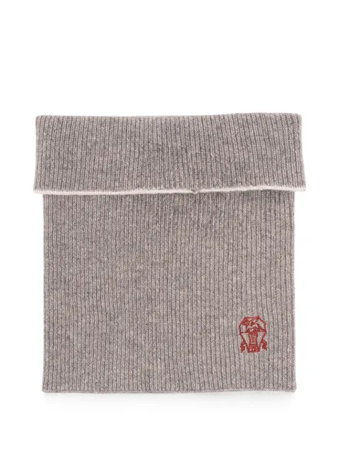 Brunello Cucinelli ribbed-knit embroidered snood Grey M22K90703CP157
