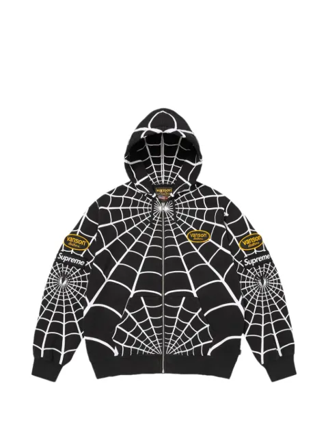 Supreme x Vanson Leathers x Marvel Spider-Man-print hoodie Black SU27746