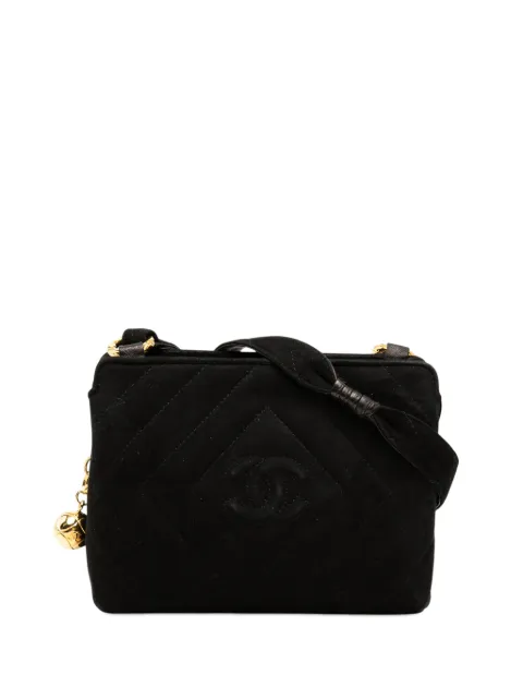 CHANEL Pre-Owned 1991-1994 CC Diamond Quilted Suede crossbody bag Black N88GMK4JFZRHS3V0