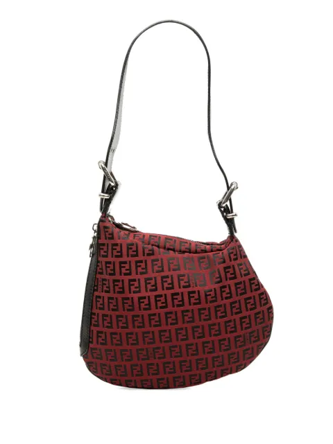 Fendi Pre-Owned 2000-2010 Zucchino Canvas Oyster hobo bag Red L0QOUL86EPUWV22K