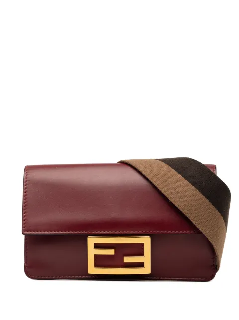 Fendi Pre-Owned 2010-2026 Mini Leather Flat Baguette crossbody bag Red AOLSGEVWOKI35KA3
