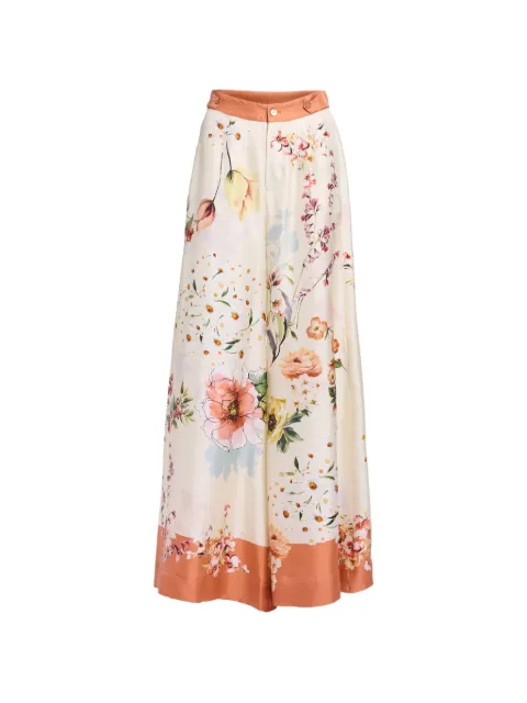 Elie Saab floral-print silk trousers Neutrals P0217PS26TL004