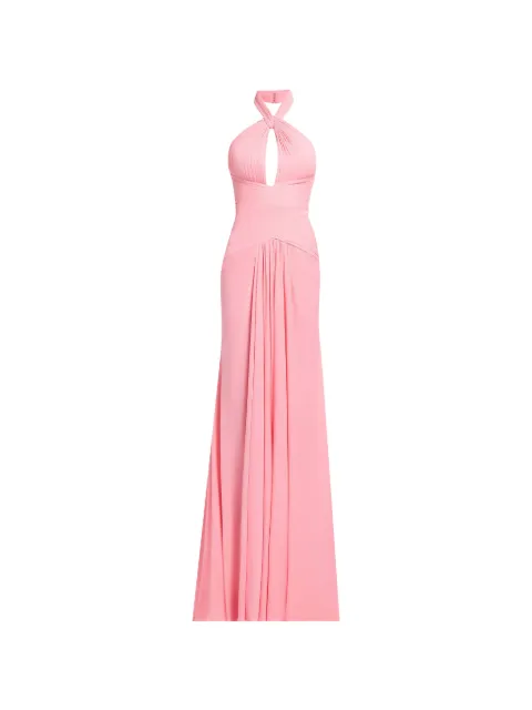 Elie Saab draped halter-neck maxi dress Pink D1218NS26SI001