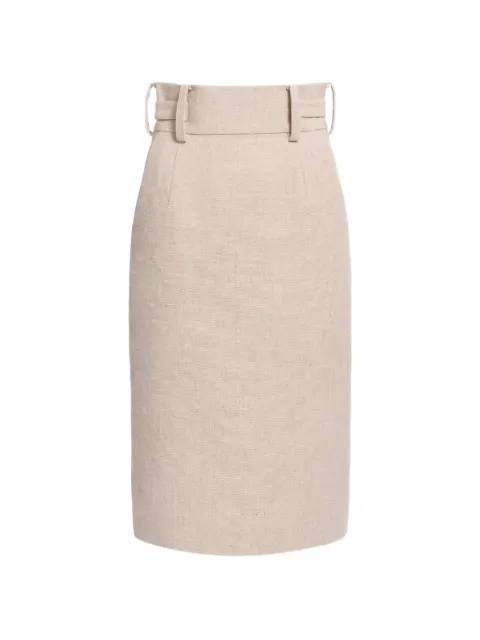 Elie Saab belted pencil midi skirt Neutrals SK286NS26EG002