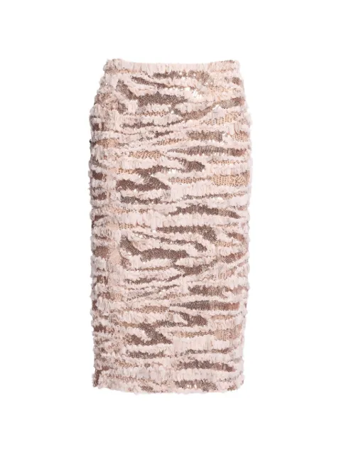 Elie Saab sequin-embellished ruffled midi skirt Pink SK313NS26PCH01
