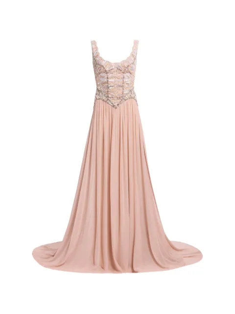 Elie Saab embroidered corset maxi dress Neutrals D1225NS26BE071