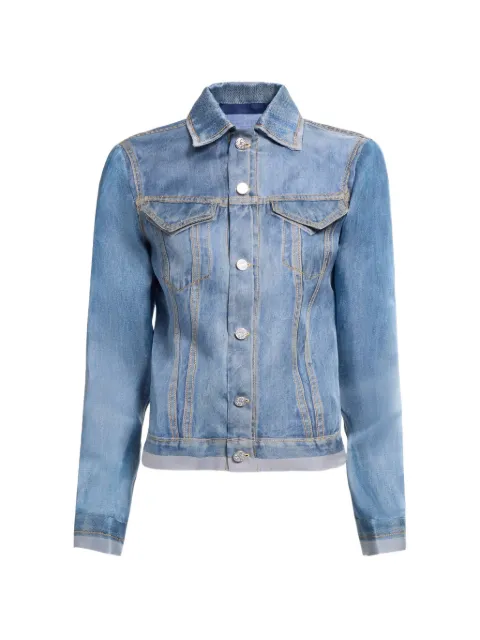 Elie Saab denim-print organza jacket Blue J0245PS26OR004