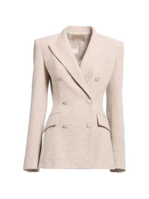 Elie Saab double-breasted peak-lapel blazer Neutrals J0229NS26EG002