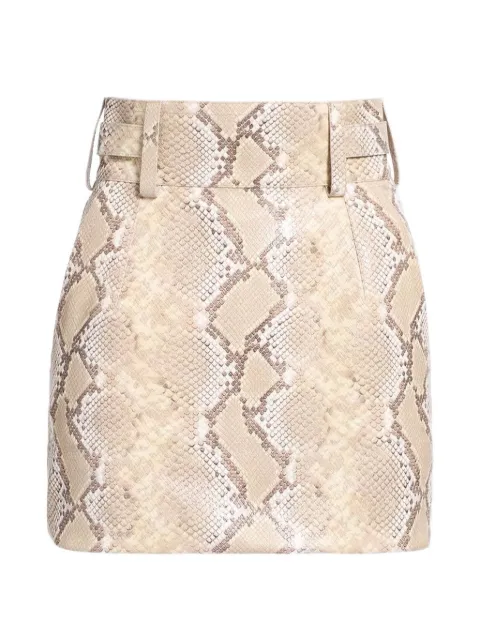 Elie Saab python-print belted mini skirt Neutrals SK340NS26L0003