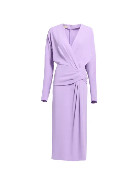 Elie Saab Cady twist-detail side-slit midi dress Purple D1205NS26CD023