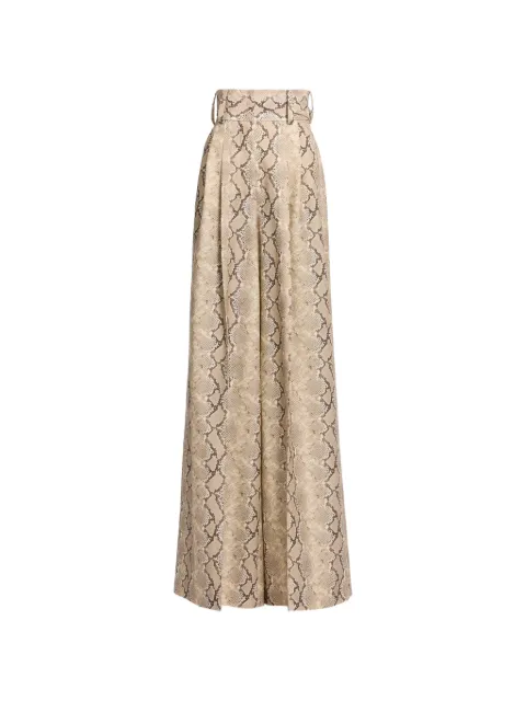 Elie Saab python-print virgin-wool trousers Neutrals P0187PS26PO029