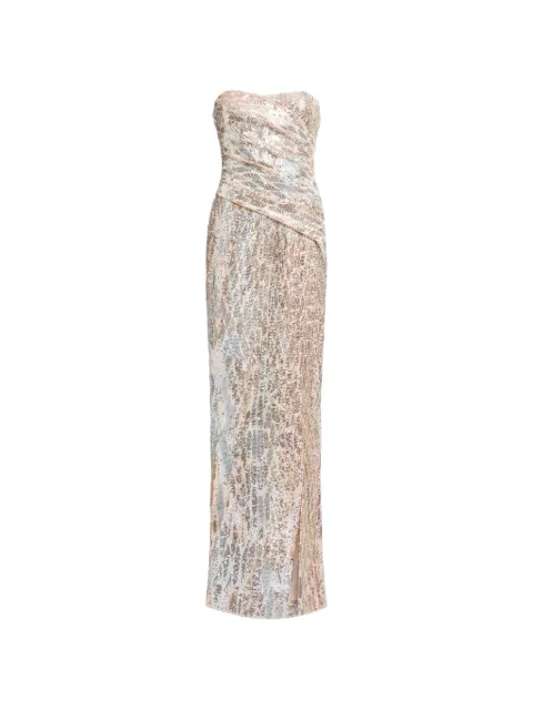 Elie Saab sequin-embroidered strapless maxi dress Gold D1182NS26YA064
