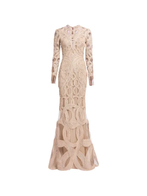 Elie Saab sequin-embroidered maxi dress Neutrals D1239NS26YA066