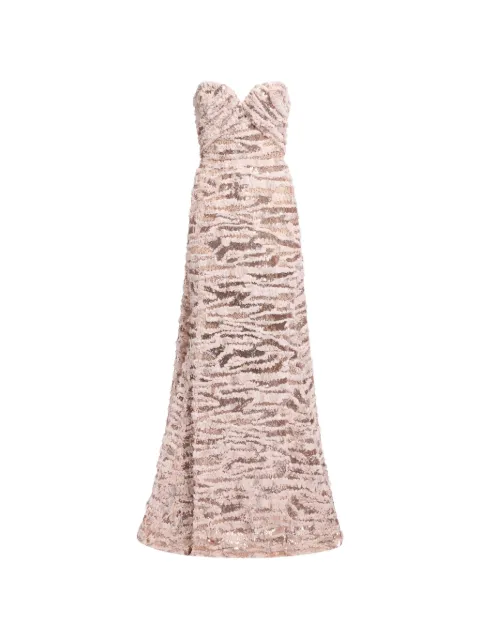 Elie Saab sequin-embellished strapless maxi dress Neutrals D1171NS26PCH01