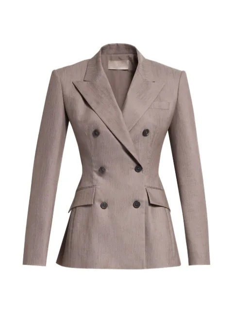 Elie Saab double-breasted peak-lapels blazer Neutrals J0229NS26POT02