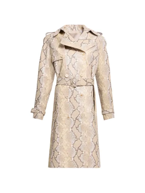 Elie Saab python-print double-breasted coat Neutrals C0033NS26L0003