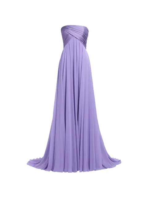 Elie Saab ruched strapless maxi dress Purple D1224NS26SA002