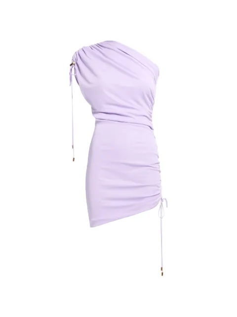 Elie Saab one-shoulder ruched mini dress Purple D1191NS26JF010