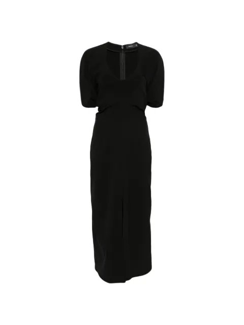 Proenza Schouler puff-sleeve front-slit midi dress Black R2633013BC026B