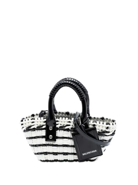 Balenciaga Pre-Owned 2022 Faux Leather Bistro Basket Bag XXS satchel White SMMJL7XY5HQFP1S3