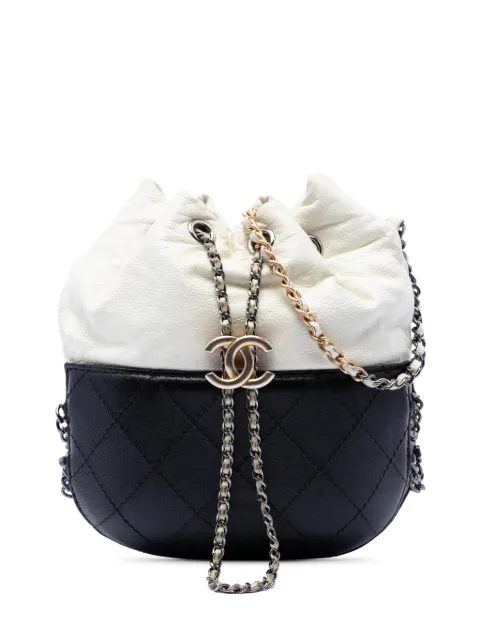 CHANEL Pre-Owned 2017-2018 Small Bicolor Quilted Calfskin Gabrielle bucket bag Black JNEPRVDT05ZX8W0B