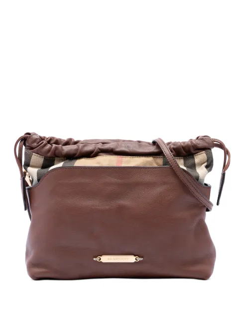 Burberry Pre-Owned 2000-2017 House Check Canvas and Calfskin Little Crush crossbody bag Brown GYUZ6AGXS1NOTW1A
