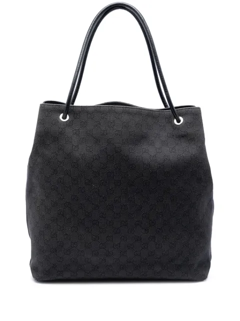 Gucci Pre-Owned 2016-2026 Large GG Denim Gifford tote bag Grey DMVZ1A8WDIFR6E4K