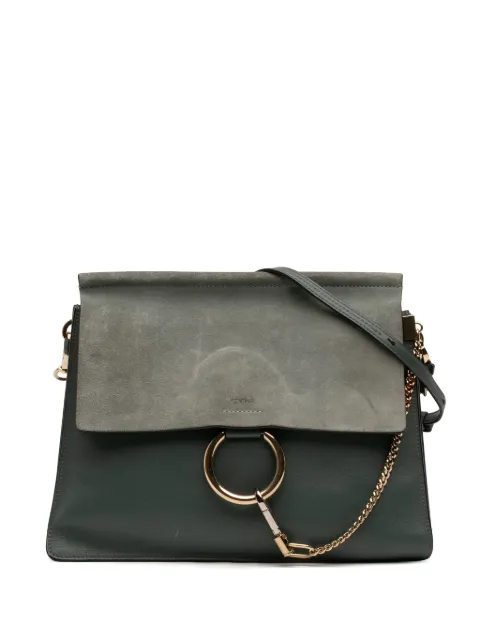 Chloé Pre-Owned 2017 Medium Calfskin and Suede Faye crossbody bag Blue CGVMV1GZ874ICQEU