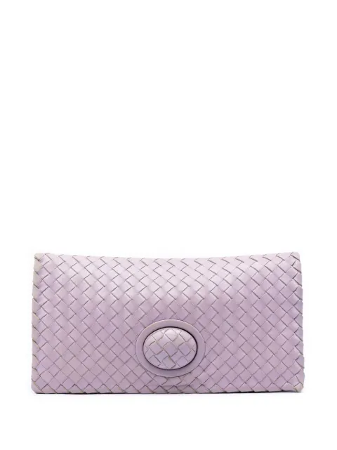 Bottega Veneta Pre-Owned 2012-2026 Nappa Intrecciato Turn Lock clutch bag Purple 69GXXLM2PLK0SK7P