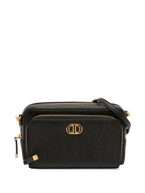 Christian Dior Pre-Owned 2023 Grained Calfskin Caro Double Pouch crossbody bag Black 5PJ7GHWXX7C0GI4K