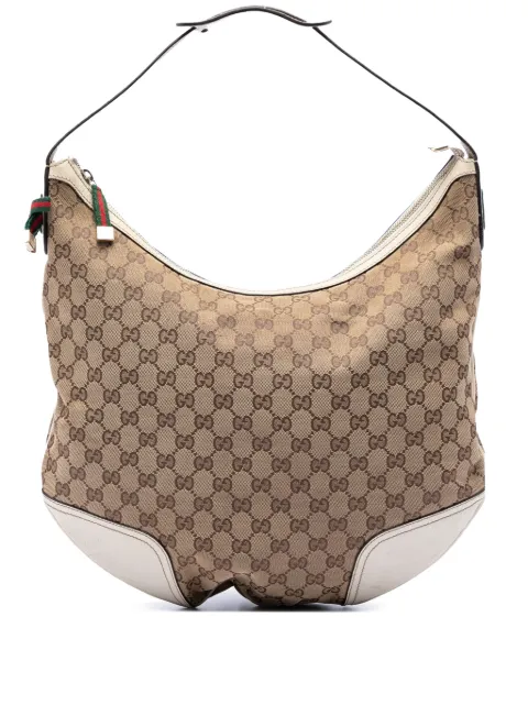 Gucci Pre-Owned 2016-2026 Large GG Canvas Web Princy hobo bag White 4ZJ2RKVONHT4X5TP