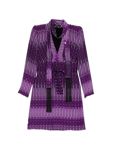 Gucci Pre-Owned abstract-print fringed dress Purple CSVM9288