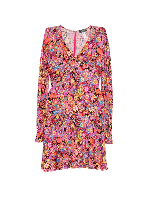 Versace Pre-Owned floral-print long-sleeve dress Black CSVM9299