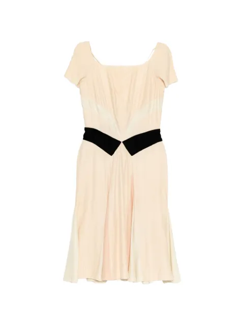 Prada Pre-Owned pleated silk dress Neutrals CSVM9283