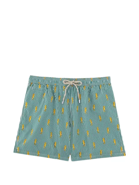 MC2 Saint Barth striped seahorse-print swim shorts Green LIG001607583L5191