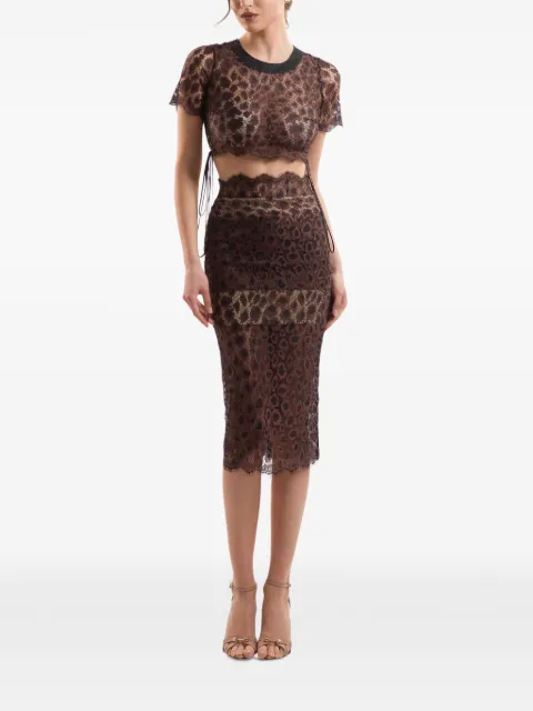 IMROSKA leopard-print lace-up blouse Brown NOIRCHOCOLATBLOUSE