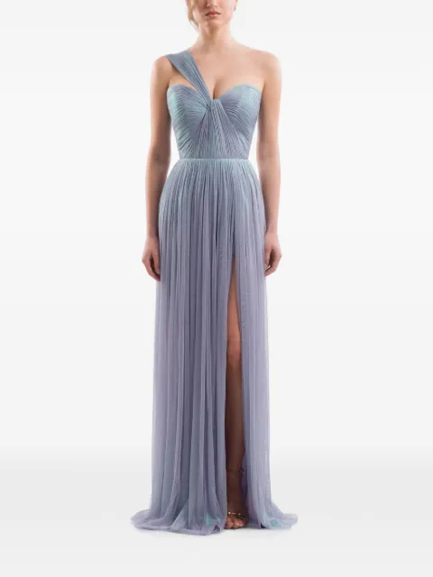 IMROSKA Sweet 19 one-shoulder pleated maxi dress Purple SWEET
