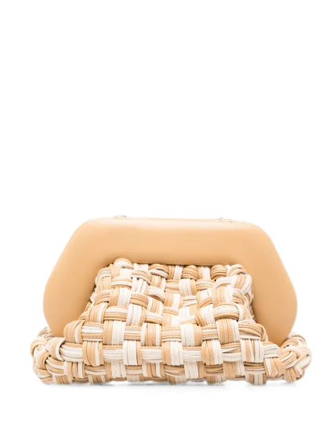 Themoirè medium Bios woven clutch bag Neutrals 261WTMBM0OCVF