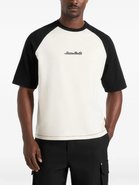 Manière De Voir signature raglan cotton T-shirt - white/ black White UNX0036