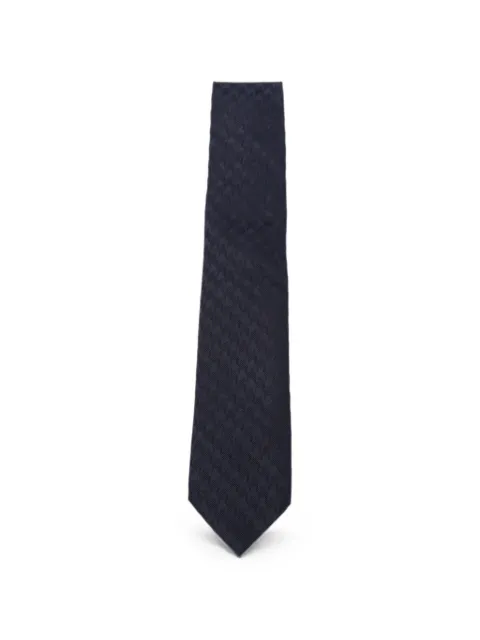 TOM FORD houndstooth-pattern tie Blue STE001S0346