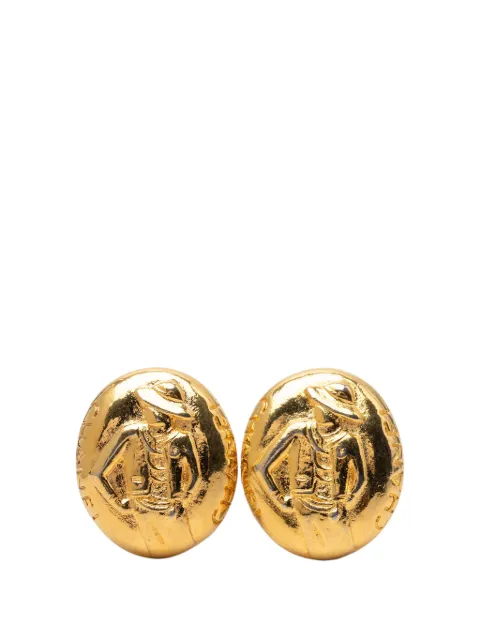 CHANEL Pre-Owned 1970-1980 Gold Plated Mademoiselle Oval Clip On Earrings costume earrings Gold EIJUERFFU3R7X06S